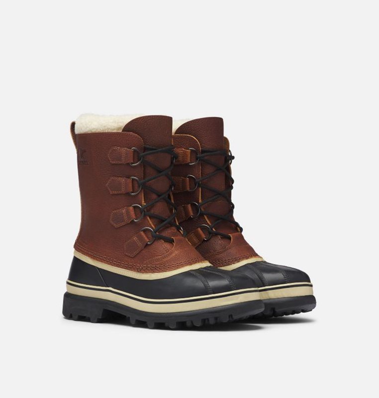 Mens Snow Boots Dark Brown - Sorel Caribou™ Wool - 726913-HVM